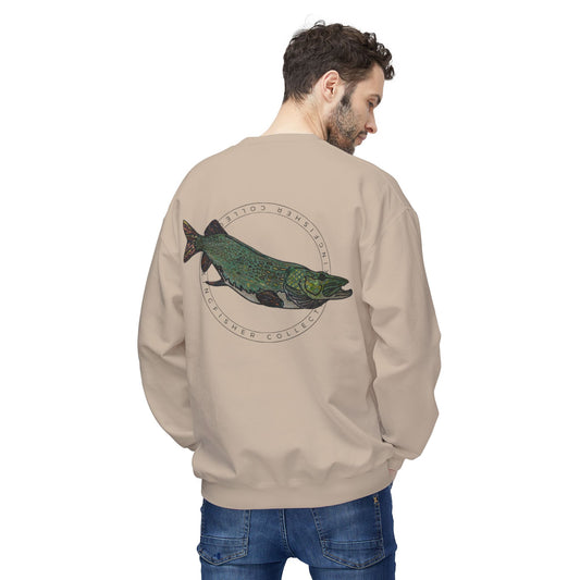 Kingfisher Collective Crewneck Sweatshirt — Vintage Pike Fish Graphic