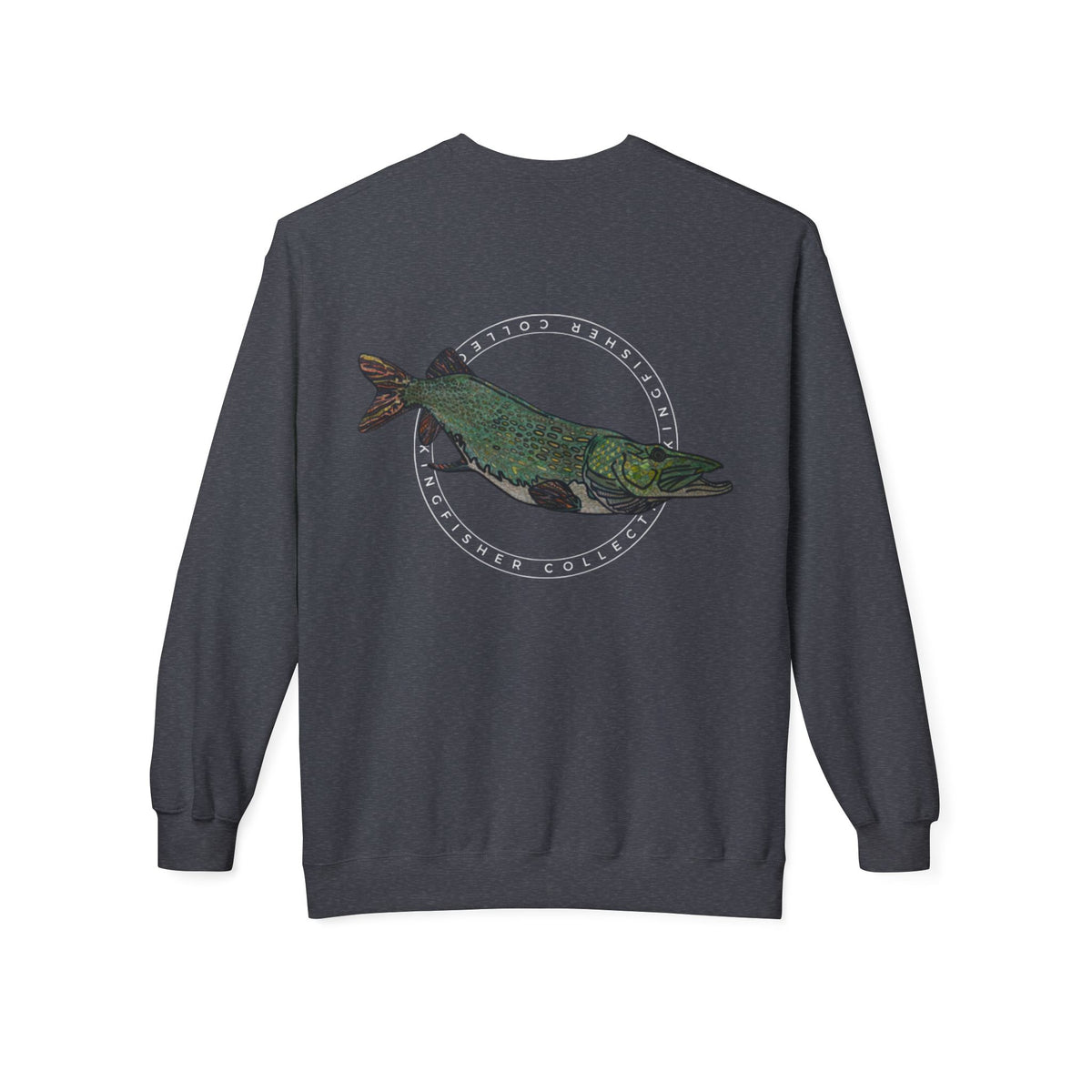 Kingfisher Collective Crewneck Sweatshirt — Vintage Pike Fish Graphic
