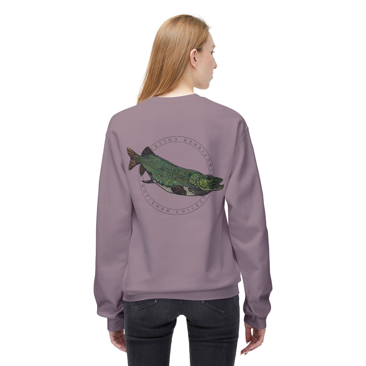 Kingfisher Collective Crewneck Sweatshirt — Vintage Pike Fish Graphic