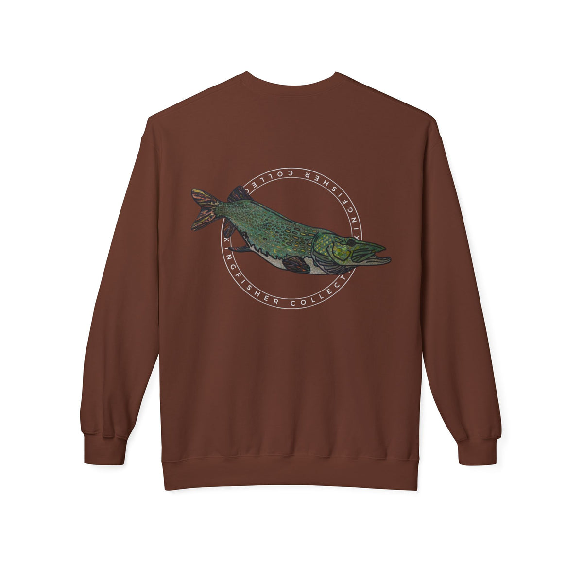 Kingfisher Collective Crewneck Sweatshirt — Vintage Pike Fish Graphic