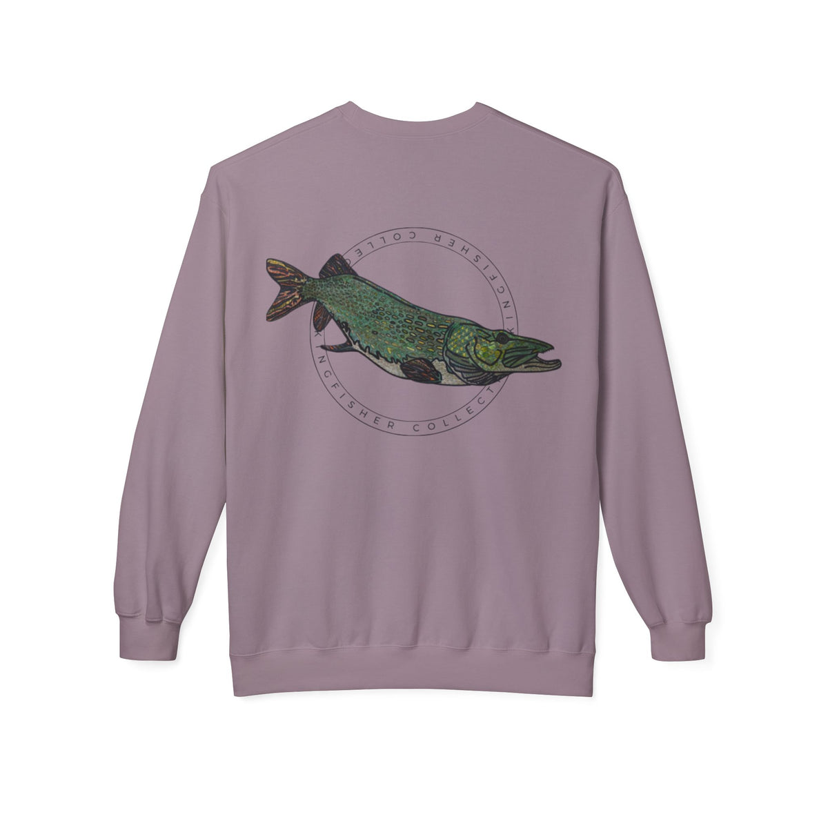 Kingfisher Collective Crewneck Sweatshirt — Vintage Pike Fish Graphic