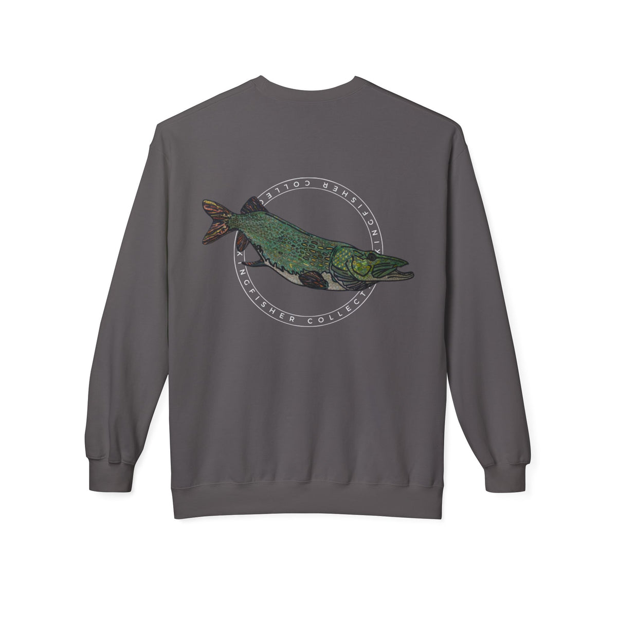 Kingfisher Collective Crewneck Sweatshirt — Vintage Pike Fish Graphic